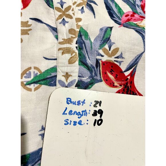 Style & co linen shirt dress pocket tropical floral beach summer resort women 10 - Picture 6 of 6